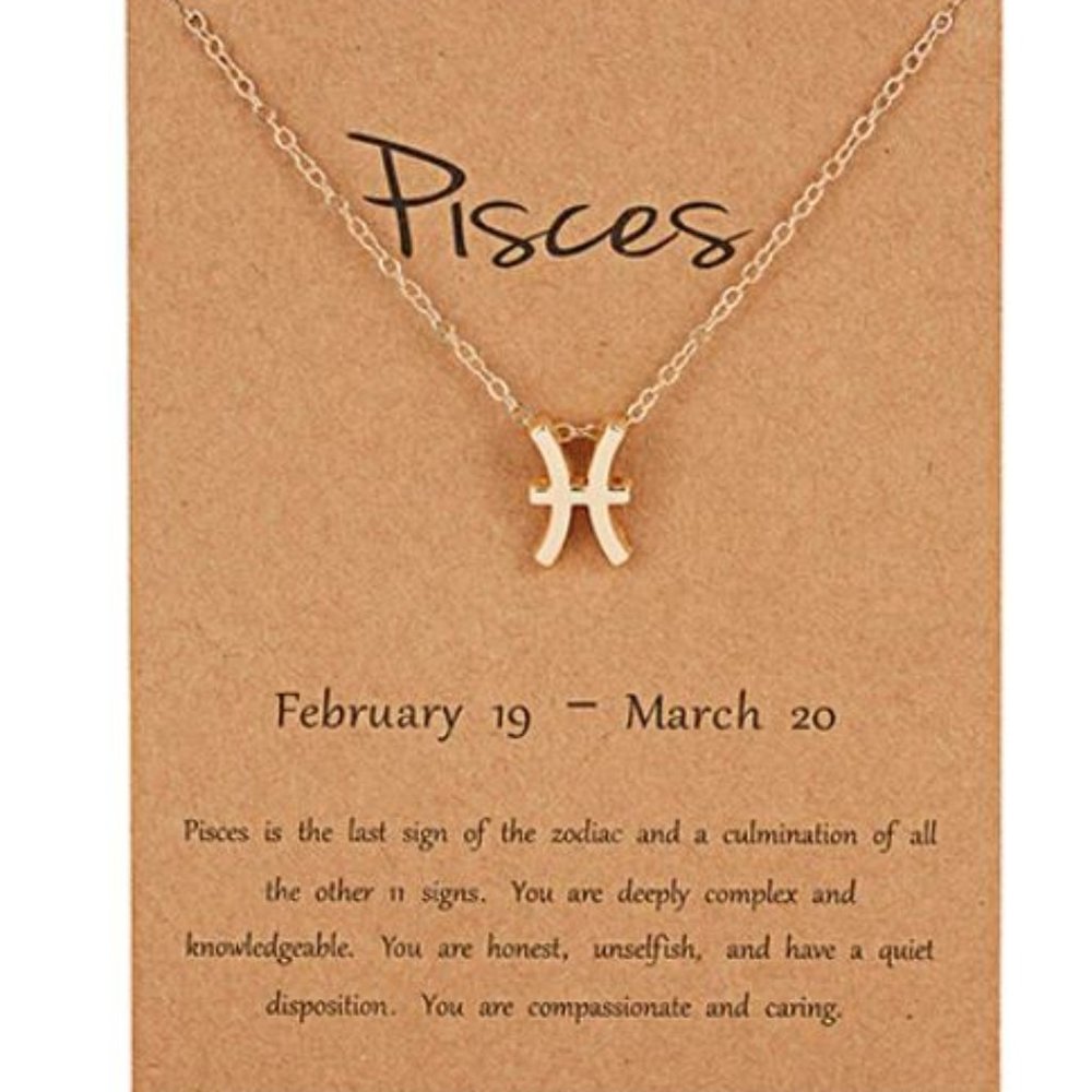 Dainty Cute Zodiac Sign Necklace Pendant Pisces